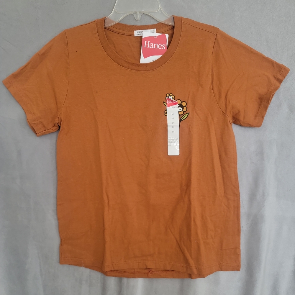Women's T-shirt With Print, Size M, Color Mustard